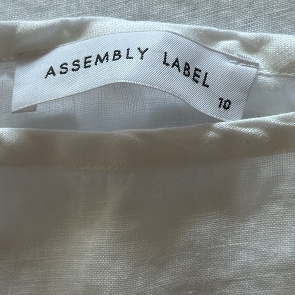 Assembly Label 100% Linen shirt sleeves boxy round collar blouse top Sz 10 - Picture 6 of 8